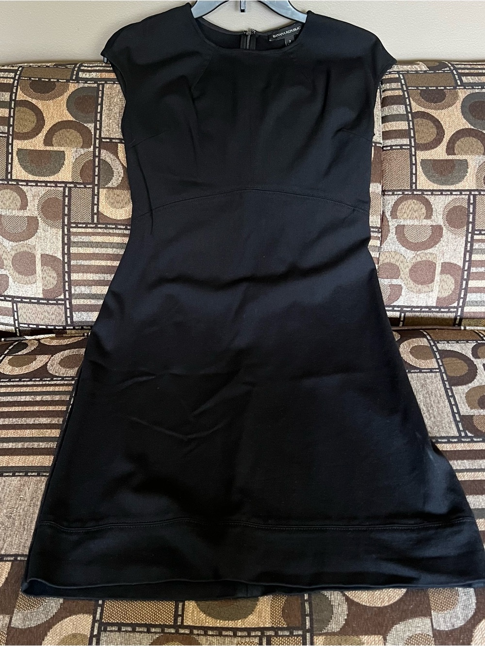 Banana Republic Black Cap-Sleeve Mini Dress